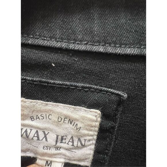 wax Jean Women Stylish Modern Cropped Denim Jean Black Jacket Size Small - Picture 4 of 4